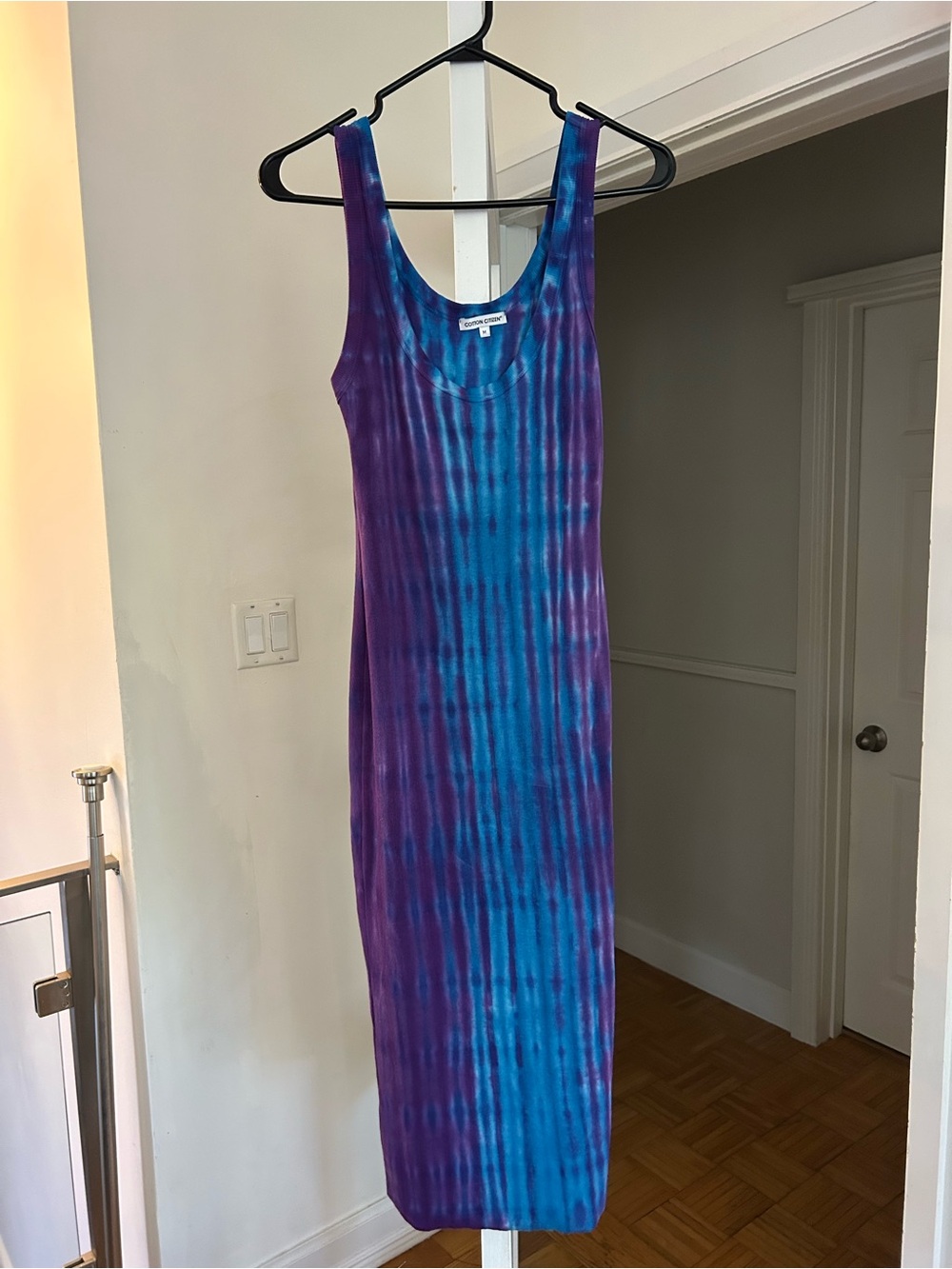 Cotton Citizen Blue and Purple Tie-Dye Sleeveless Maxi Dress